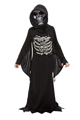 Smiffys 51075M Skeleton Reaper Costume, Boys, Black, M - Age 7-9 years