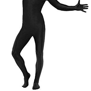 Smiffys Men's Second Skin Costume in Black, Body Suit with Fanny Pack, Size: L
