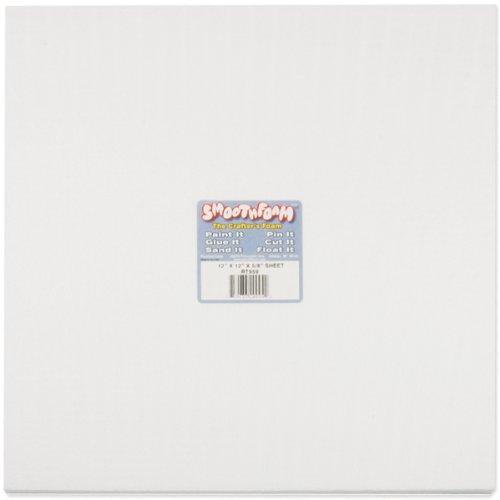 Smoothfoam Sheet Crafts Foam for Modeling, 12 by 12 by 0.625-Inch, White