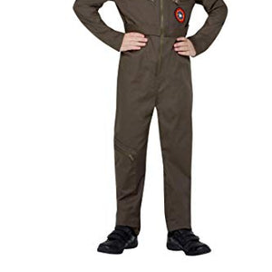 Smiffys 50936T2 Officially Licensed Top Gun Toddler Costume, Boys, Khaki, Age 3-4 Years