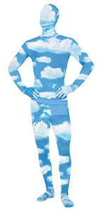 Smiffys Second Skin Costume Cloud Pattern with Bum Bag Concealed Fly and Under Chin Opening - Medium