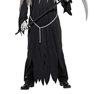 Smiffys Men's Grim Reaper Costume, Robe and Chain, Size: M, Color: Black, 32198