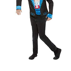 Smiffys 50792L Day of The Dead Boy Costume, Multi-Colour, L - Age 10-12 years