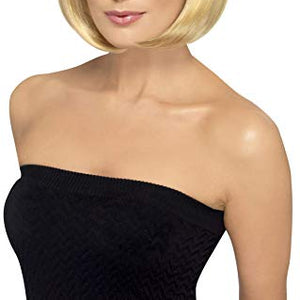 Smiffys Women's 12inch Short Dark Blonde Bob with Bangs, One Size, Partyrama Wig, 5020570423936
