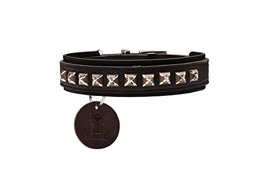 Collar Larvik Style Comfort, 40 Soft Genuine Cow Leather, Dark Brown/Black | Hunter