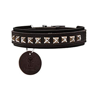 Collar Larvik Style Comfort, 40 Soft Genuine Cow Leather, Dark Brown/Black | Hunter