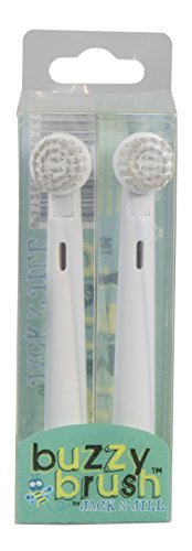 Jack N' Jill 2x Replacement Heads for Buzzy Brush Electric Toothbrush