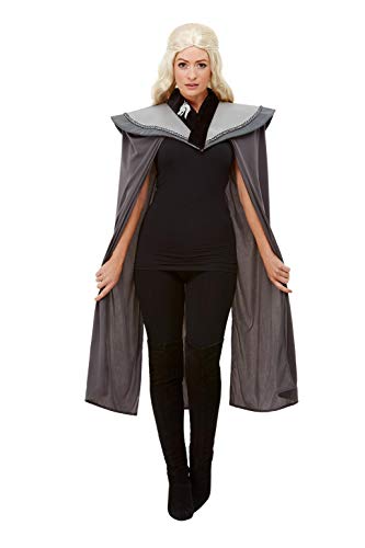 Smiffys 47783 Ladies Medieval Cape, Women, Grey, One Size