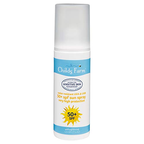 Childs Farm SPF 50+ Spray-On Sun Lotion Very High UVA/UVB Protection For Sensitive Skin, 125 ml