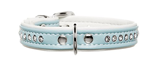 Collar Modern Art Luxus 37/13 Nickel Artificial Leather Light Blue/ White | Hunter