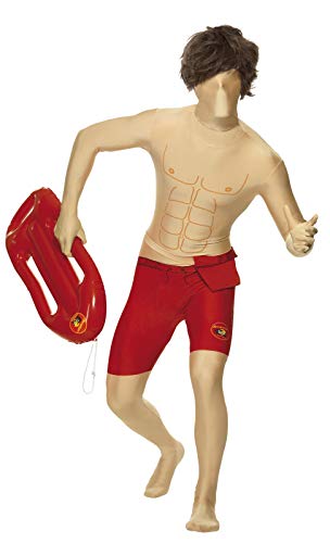 Smiffy's Men's Baywatch Second Skin Suit, Size: M, Colour: Multi, 24240