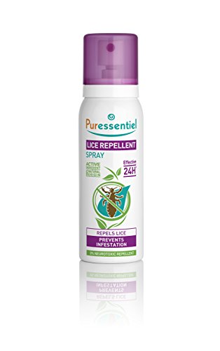 Puressentiel Lice Repellent Spray 75 ml - Head lice repellent - 24H effective protection - 100% natural origin, no neurotoxic repellent, non aerosol
