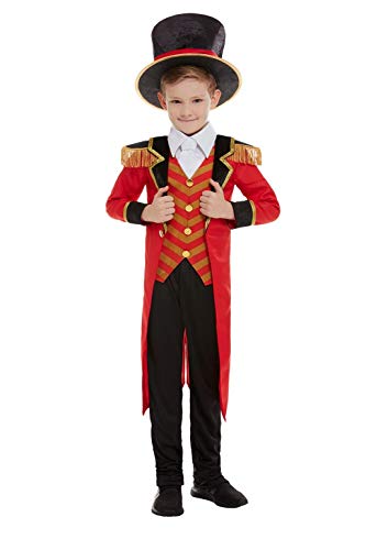 Smiffys 51021M Deluxe Ringmaster Costume, Boys, Red, M - Age 7-9 years
