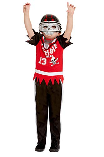 Smiffys 51070S Zombie Football Player Costume, Boys, Red, S - Age 4-6 years