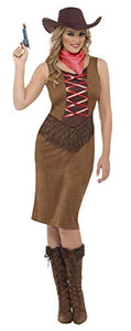 Smiffys Fringe Cowgirl Costume with Dress, Neckerchief and Hat - Small