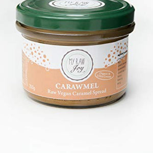 Raw Vegan Organic Carawmel Almond Spread by My Raw Joy – Almonds Sprouted & Raw Almond Butter - Raw Vegan Snacks & Vegan Gifts – Almond Spread Organic Vegan Food, 200g Jar