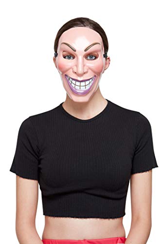 Smiffys 52401 Smiler Mask, Female, Unisex Adult, Beige, One Size