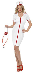 Smiffys Zip-Up Nurse Costume with Dress and Hat - Large