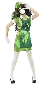 Smiffys Women's Biohazard Female Costume, Dress, Apron, Hat, Mask & Gloves, Size: L, Color: Green, 40055
