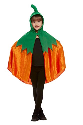 Smiffys 52147 Pumpkin Hooded Cape, Girls, Orange, One Size