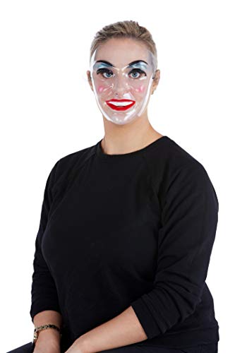 Smiffys 52365 Transparent Mask, Female, Women, Clear, One Size