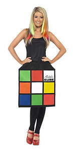 Smiffys Women's Rubik's Cube Costume, 3D Cube Dress, Size: M, Color: Multi, 39170