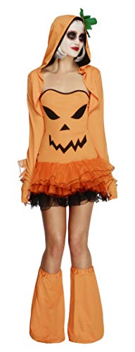 Fever Adult Women's Pumpkin Costume, Tutu Dress Costume, Detachable Clear Straps, Jacket and Bootcovers, Halloween, Size: S, 45397