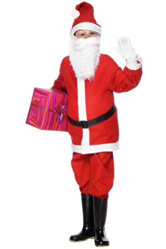 Smiffy's Children's Santa Boy Costume, Jacket, Trousers, Hat & Belt, Santa, Size:L, Colour: Red and White, 21478