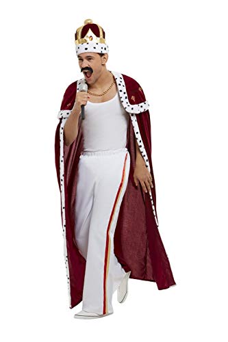Smiffys 50938L Officially Licensed Queen Deluxe Royal Costume, Men, Red, L - Size 42"-44"