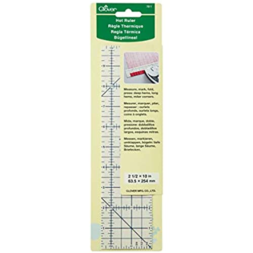 Clover Hot Ruler Press Perfect, Acrylic, Multicolour, 8.89x31.11x0.25 cm