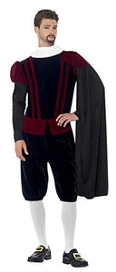 Smiffy's 43418M - Tudor Mr. Deluxe Costume Top Pants Cape and neckline with ruffles Medium