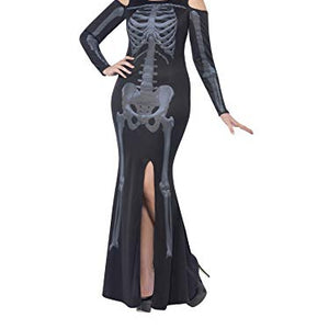 Smiffys Adult Women's Skeleton Costume, Dress, Legends of Evil, Halloween, Plus Size X2, 44336