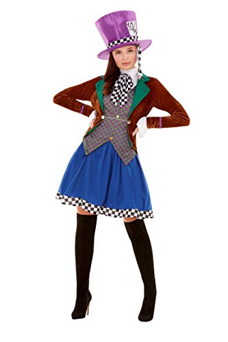 Smiffys 47784S Miss Hatter Costume, Women, Multi-Colour, S - UK Size 08-10