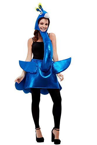 Smiffys 47137 Deluxe Peacock Costume, Unisex Adult, Blue, One Size
