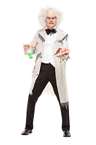 Smiffys 51026L Mad Scientist Costume, Men, Grey, L - Size 42"-44"
