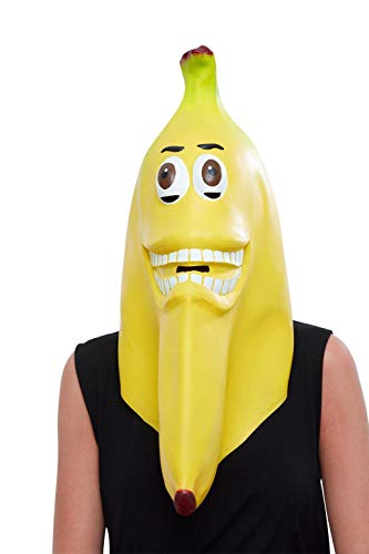 Smiffys 50735 Banana Latex Mask, Men, Yellow, One Size