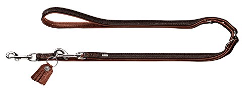 Training Leash Cody, 20/200 Bison Leather, Dark Brown/Cognac | Hunter