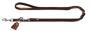 Training Leash Cody, 20/200 Bison Leather, Dark Brown/Cognac | Hunter