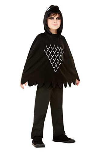 Smiffys 61001ML Scary Crow Poncho, Unisex Children, Black, M to L - Age 8-12 years
