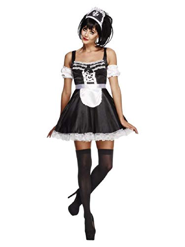 Fever Adult Women's Flirty French Maid Costume, Dress, Headpiece and Sleeves, Around the World, Size: M, 31212