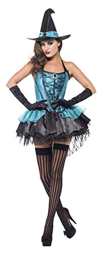 Smiffys Adult Women's Witch Divine Costume, Corset, Skirt and Hat, Legends of Evil, Halloween, Size: L, 41109