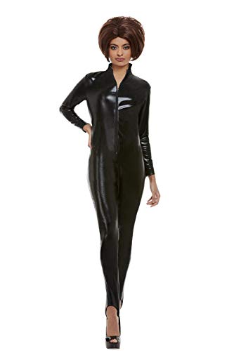 Smiffys 52415M Posh Power Costume, Women, Black, M - UK Size 12-14