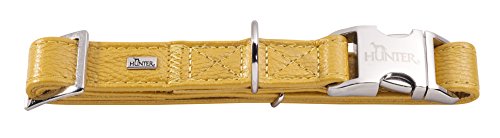 Collar Capri Pearl Alu-Strong, M Yellow, Leather | Hunter