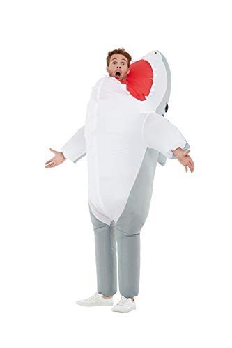 Smiffys 50961 Inflatable Shark Attack Costume, Unisex Adult, Grey, One Size