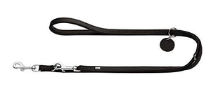 Training Leash Comfort, 15/200 Soft Genuine Cow Leather, Black/Black | Hunter