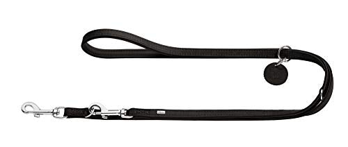 Training Leash Comfort, 20/200 Soft Genuine Cow Leather, Black/Black | Hunter