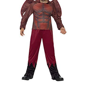 Smiffys Children's Deluxe Devil Costume,Top, Trousers & Wings, Size: S, Colour: Red, 44295