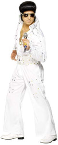 Smiffys Men's Elvis Costume, Jumpsuit and Belt, Size: L, Colour: White, 29142