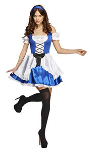Fever Women's Alice Costume, Dress and Headband, Size:M, Colour: Blue, 33281