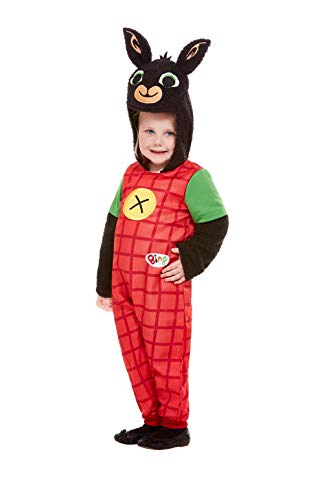 Smiffys 50183T2 Officially Licensed Bing Deluxe Costume, Unisex Children, Red, Toddler - Age 3-4 years